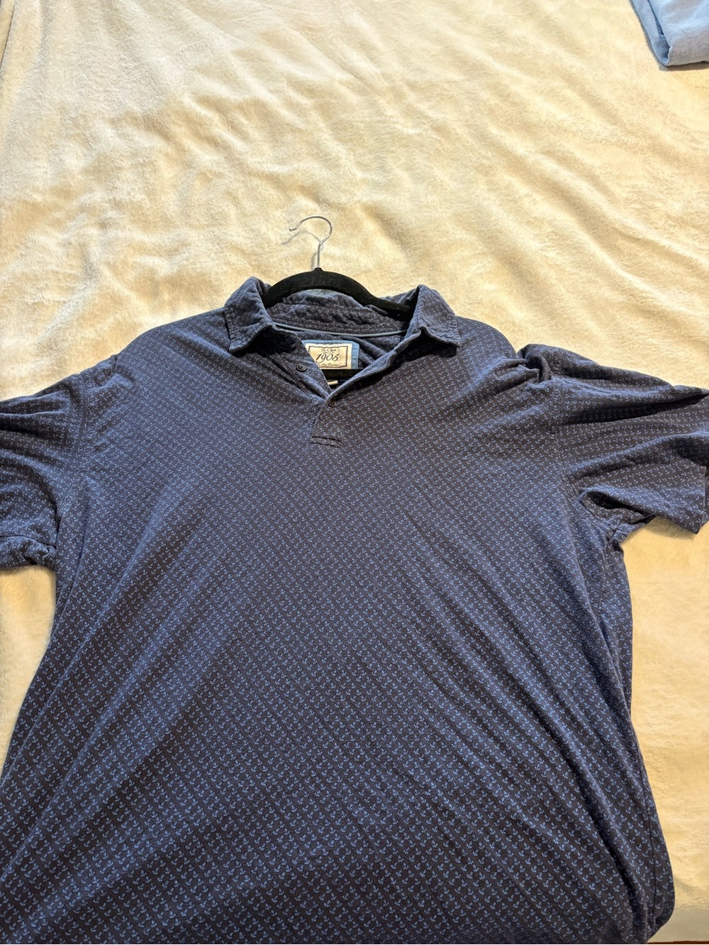 Jos a bank Men's Navy Patterned Polo Shirt